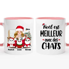 Charger l'image dans la galerie, Jusqu'à 5 chats, tasse chat personnalisé, mug maman chat, Cadeau de Noël pour les amoureux des chats