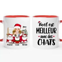 Charger l'image dans la galerie, Jusqu'à 5 chats, tasse chat personnalisé, mug maman chat, Cadeau de Noël pour les amoureux des chats