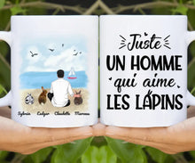 Charger l'image dans la galerie, Jusqu'à 9 lapins, mug personnalisé lapin, papa lapin, tasse personnalisé lapin, juste une Homme qui aime les lapins