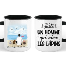 Charger l'image dans la galerie, Jusqu'à 9 lapins, mug personnalisé lapin, papa lapin, tasse personnalisé lapin, juste une Homme qui aime les lapins