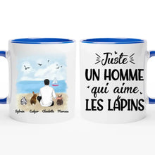 Charger l'image dans la galerie, Jusqu'à 9 lapins, mug personnalisé lapin, papa lapin, tasse personnalisé lapin, juste une Homme qui aime les lapins