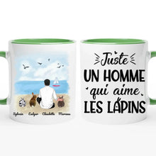 Charger l'image dans la galerie, Jusqu'à 9 lapins, mug personnalisé lapin, papa lapin, tasse personnalisé lapin, juste une Homme qui aime les lapins