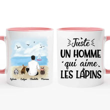 Charger l'image dans la galerie, Jusqu'à 9 lapins, mug personnalisé lapin, papa lapin, tasse personnalisé lapin, juste une Homme qui aime les lapins