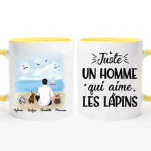 Charger l'image dans la galerie, Jusqu'à 9 lapins, mug personnalisé lapin, papa lapin, tasse personnalisé lapin, juste une Homme qui aime les lapins