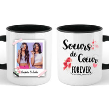 Charger l'image dans la galerie, Mug personnalisé soeur, Tasse Coeur, photos de la sœur, Soeurs de Coeur Forever
