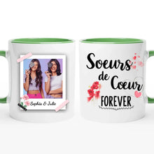 Charger l'image dans la galerie, Mug personnalisé soeur, Tasse Coeur, photos de la sœur, Soeurs de Coeur Forever