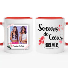 Charger l'image dans la galerie, Mug personnalisé soeur, Tasse Coeur, photos de la sœur, Soeurs de Coeur Forever