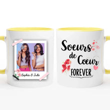 Charger l'image dans la galerie, Mug personnalisé soeur, Tasse Coeur, photos de la sœur, Soeurs de Coeur Forever