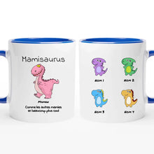 Charger l'image dans la galerie, Jusqu'à 9 enfants, petits-enfants, Mug magique personnalisé, Mamansaurus, Mamisaurus
