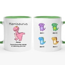 Charger l'image dans la galerie, Jusqu'à 9 enfants, petits-enfants, Mug magique personnalisé, Mamansaurus, Mamisaurus