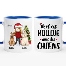 Charger l'image dans la galerie, Jusqu'à 5 chiens, Tasse personnalisée amoureux des chiens, tasse de Noël cadeau personnalisé de Noël