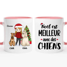 Charger l'image dans la galerie, Jusqu'à 5 chiens, Tasse personnalisée amoureux des chiens, tasse de Noël cadeau personnalisé de Noël