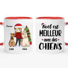 Charger l'image dans la galerie, Jusqu'à 5 chiens, Tasse personnalisée amoureux des chiens, tasse de Noël cadeau personnalisé de Noël