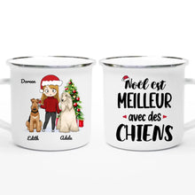 Charger l'image dans la galerie, Jusqu'à 5 chiens, Tasse personnalisée amoureux des chiens, tasse de Noël cadeau personnalisé de Noël