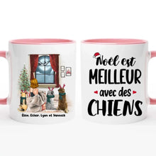 Charger l'image dans la galerie, Jusqu'à 6 chiens, Tasse de Noël Personnalisé Juste une fille qui aime les chiens