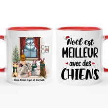 Charger l'image dans la galerie, Jusqu'à 6 chiens, Tasse de Noël Personnalisé Juste une fille qui aime les chiens