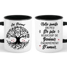 Charger l'image dans la galerie, Jusqu'à 8 prénoms, Mug Personnalisé - Notre Famille Un Peu De Folie, Beaucoup De Bonheur