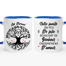 Charger l'image dans la galerie, Jusqu'à 8 prénoms, Mug Personnalisé - Notre Famille Un Peu De Folie, Beaucoup De Bonheur
