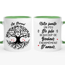 Charger l'image dans la galerie, Jusqu'à 8 prénoms, Mug Personnalisé - Notre Famille Un Peu De Folie, Beaucoup De Bonheur