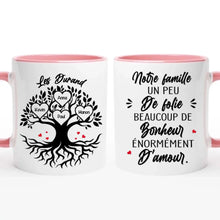 Charger l'image dans la galerie, Jusqu'à 8 prénoms, Mug Personnalisé - Notre Famille Un Peu De Folie, Beaucoup De Bonheur