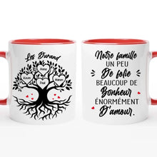 Charger l'image dans la galerie, Jusqu'à 8 prénoms, Mug Personnalisé - Notre Famille Un Peu De Folie, Beaucoup De Bonheur