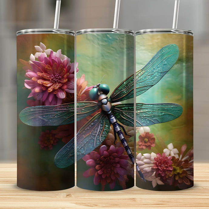 3D Libellule Gobelet en acier inoxydable 600ml, Libellule Tasse de voyage