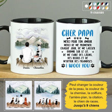 Charger l&#39;image dans la galerie, Jusqu&#39;à 9 chiens, Mug personnalisé cher papa, homme aime les chiens, cadeau pour chien papa, Fête des Pères
