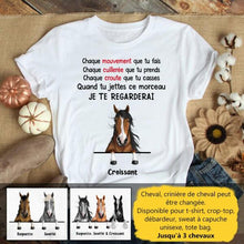 Charger l&#39;image dans la galerie, Jusqu&#39;à 3 chevaux, t shirt personnalisé cheval, t shirt cheval femme, tee shirt cheval humour
