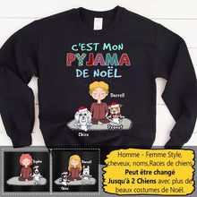 Charger l&#39;image dans la galerie, Jusqu&#39;à 2 chiens, Tee shirt chien, T shirt chien personnalisé, C‘EST MON PYJAMA DE NOËL
