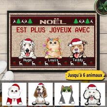 Charger l&#39;image dans la galerie, Jusqu&#39;à 6 animaux, paillasson personnalisé chien et chat, Noël est plus joyeux avec
