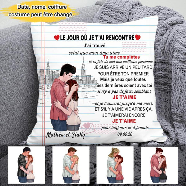 Coussin personnalisé contrat d'amour