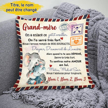 Charger l&#39;image dans la galerie, Coussin personnalisé pour Maman, Oreiller pour Grand-mère Grandma, Nous t&#39;aimons pour toujours, Maman éléphant
