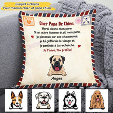 Charger l&#39;image dans la galerie, Jusqu&#39;à 4 chiens, taie d&#39;oreiller personnalisée pour maman chien, papa chien coussin, plus de 150 races de chiens
