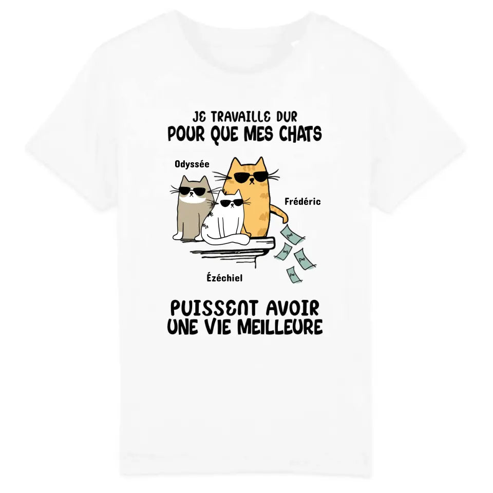 T-Shirt Humour Chat 'MEOW' Manches Longues - Design Mignon Avec Visages De Chats - Cadeau Parfait Pour Amoureux Des Félins