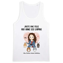 Charger l&#39;image dans la galerie, Jusqu&#39;à 9 lapins, t shirt personnalisé lapin, tee shirt lapin femme, juste une femme qui aime les lapins
