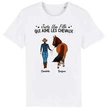 Charger l&#39;image dans la galerie, Jusqu&#39;à 2 chevaux, tee shirt personnalisé cheval, juste une femme qui aime les chevaux
