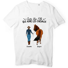 Charger l&#39;image dans la galerie, Jusqu&#39;à 2 chevaux, tee shirt personnalisé cheval, juste une femme qui aime les chevaux
