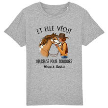 Charger l&#39;image dans la galerie, Tee shirt cheval, t shirt personnalisé cheval, tee shirt cheval femme, Et elle vécut heureuse pour toujours
