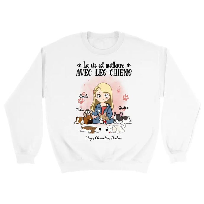 Pull Personnalisé Femme, Cadeau Idéal pour Amoureuse des Chiens, Style et Confort pour Fille Qui Aime les Chiens