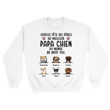 Charger l&#39;image dans la galerie, Jusqu&#39;à 6 chiens, Sweat à col rond personnalisé papa chiens, Pull personnalisé chien, fête des pères
