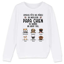 Charger l&#39;image dans la galerie, Jusqu&#39;à 6 chiens, Sweat à col rond personnalisé papa chiens, Pull personnalisé chien, fête des pères
