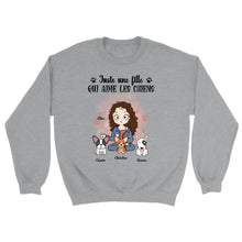 Charger l&#39;image dans la galerie, Jusqu&#39;à 9 chiens, Sweat personnalisé chien, Pull maman chien, juste une fille qui aime les chiens
