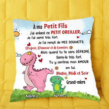 Charger l&#39;image dans la galerie, À mon petit-fils, taie d&#39;oreiller de petite-fille, magnifique coussin doux de dinosaure petits-enfants
