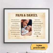 Charger l&#39;image dans la galerie, Passe-partout personnalisée, Cadeau pour papa et bébé, Bonne fête des pères, Pour mon papa d&#39;amour
