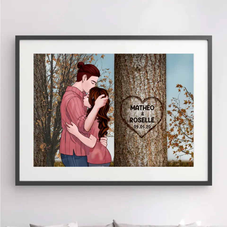 Passe-partout personnalisée, Poster encadré cadeau, cadeau pour couple, cadeau pour petite amie, petit ami