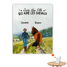 Charger l&#39;image dans la galerie, Impression sur table personnalisés, TableTop Print pour maman cheval, jusqu&#39;à 2 chevaux, fille qui aime les chevaux
