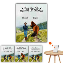 Charger l&#39;image dans la galerie, Impression sur table personnalisés, TableTop Print pour maman cheval, jusqu&#39;à 2 chevaux, fille qui aime les chevaux
