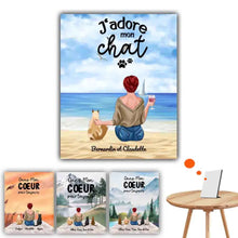 Charger l&#39;image dans la galerie, Jusqu&#39;à 9 chats, Impression sur table personnalisée, TableTop Print pour maman chat, une fille qui aime les chats
