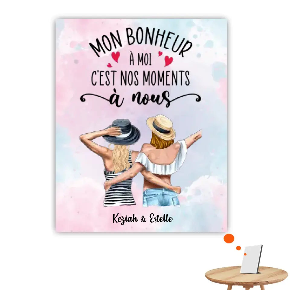 Impression sur table personnalisée pour le momen à nous deux, TableTop Print cadeau pour les amis, sœurs de cœur