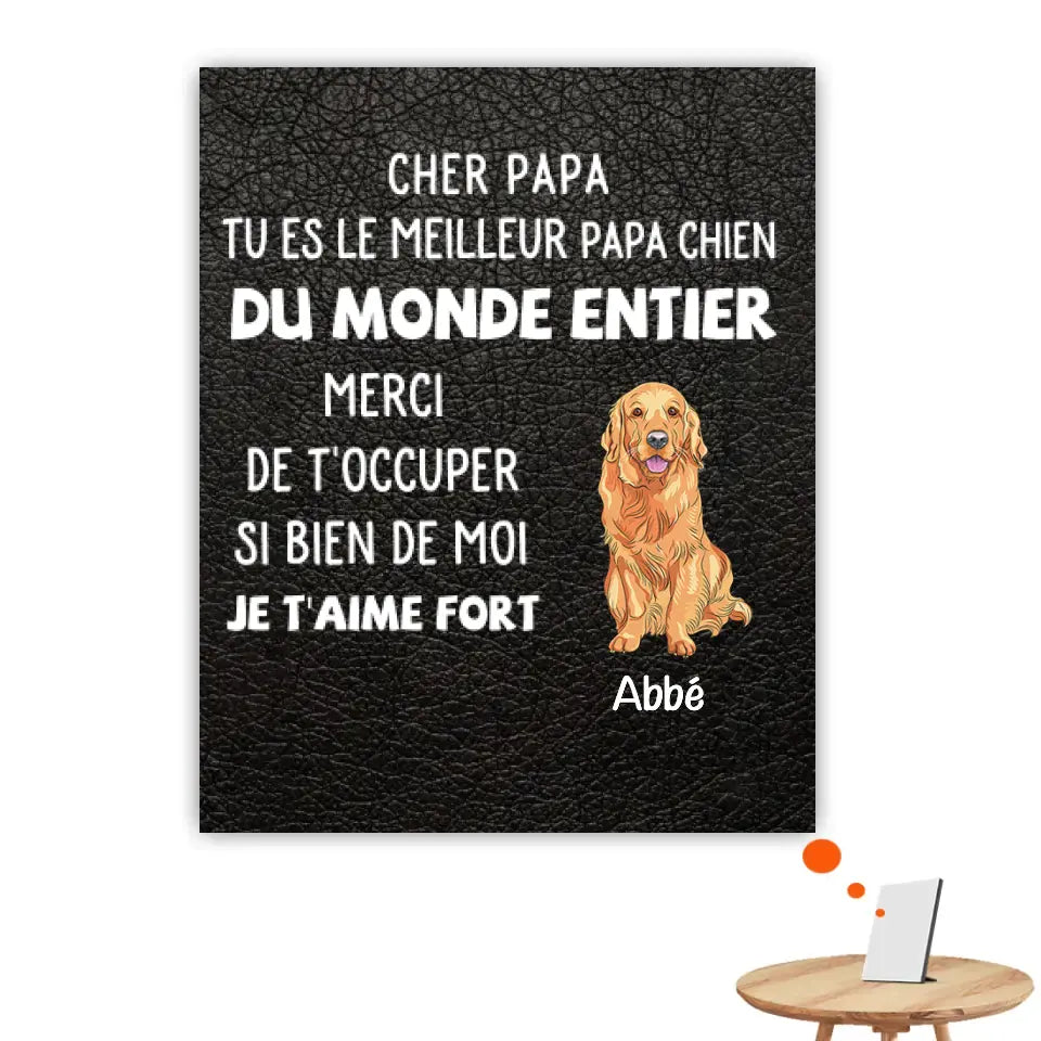 Jusqu'à 12 chiens, Impression sur table chien personnalisés, TableTop Print pour papa chien, Cher papa